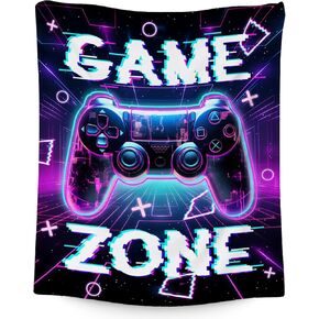 Gaming Blanket for Boys Men, Gamer Gifts for Boys 8-12 Gamer Lovers, 50"x60" Flannel Throw Blanket Gaming Decor for Boys Bedroom, Soft Fuzzy Blankets for Bed Couch Sofa