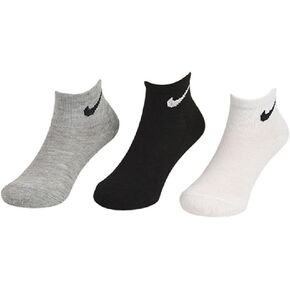 Nike Young Athletes Toddler Kids Cushioned 3-Pair low cut Socks Shoes 7C-10CY/4-5 (Sock Size)