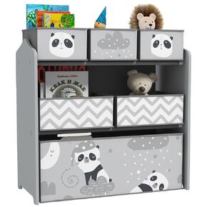 Qaba Toy Organizer with 6 Storage Bins, Kids Storage Unit for Bedroom, Kids Room, 25" x 12" x 26", Green