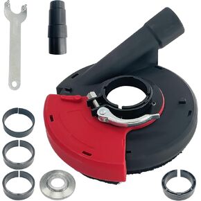Sutekus Dust Shroud for Angle Grinder 4.5/5 inch Universal Surface Grinding Shroud with Accessories for Various Surfaces, Red
