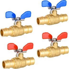 (Pack of 2) EFIELD Cold Expansion Pex-A 3/4-Inch X 3/4-Inch Brass Ball Valve With Butterfly Levels For Hot and Cold Water, Potable Water, cUPC Certified