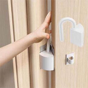 Door Pinch Guard-ALL-IN-ONE Elastic Finger Pinch Guard with Stay Open Hooks - White Safe Door Hinge Protector for Children 0-6 Years Old