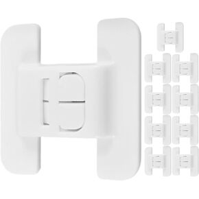 Housoutil 10PCS Baby Proofing Cabinet Locks, Child Safety Refrigerator Locks, Self Adhesive Latches for Drawer Cupboard Fridge Closet