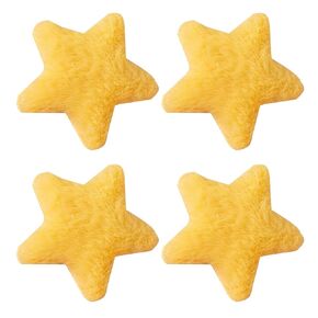 4 Pcs Yellow Star Hairpins Solid Color Fluffy Fuzzy Soft Anti-slip Hair Decor Portable Sweet Style Pentagram Bangs Clips Hair Styling Clips and Barrettes