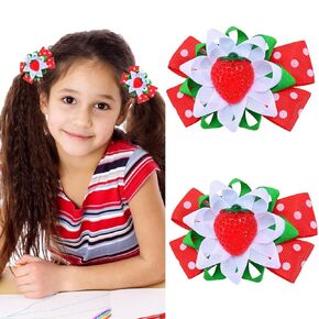 Lemon Hair Clips Back to School Hair Bow Clips for Girls Cute Bow Hair Clip for Kids Ribbon Hair Barrettes for Celebrate Hairpins for Women Teacher Toddler Hair Accessories Hair Decoration 2PCS