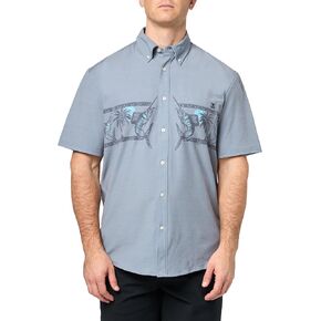 HUK Men's Kona Short Sleeve Fishing Button Down Shirt