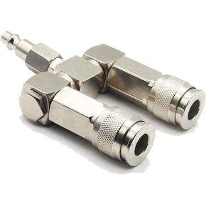 Air Hose Connector Air Hose Splitter 2 Way For Air Compressor Accessories, Air Tools 1/4-inch body and 1/4-inch NPT, 360 Degrees Swivel Connectors I/M Style