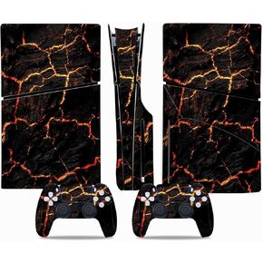 Skin Cover for PS5 Slim Disc Edition Console and Controller, Stickers Vinyl Decals for PlayStation 5 Slim Disk Edition(Pink)