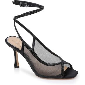 Jewel Badgley Mischka Tamera Peep Toe Heels with Wraparound Strap