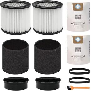 ANBOO Replacement Filter for Shop Vac 90304 90350 90333, Vacuum Bags for Shop Vac 10-14 Gallon, 90585 Foam Sleeve Filter, fits Most Wet/Dry Vacuum Cleaners 5 Gallon and above, with Retaining Band