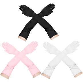 ItkFresh Long Opera Gloves For Women, Satin Gloves Elbow Length, Long Gloves For Women Fancy, Evening Party Gloves 1920s
