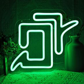 FF14 Astrologian Neon Sign for Wall Decor, Game Room, Bedroom, Man Cave, Birthday Decorations, Fans Collection, USB Power, Green, 11.8"x 10.2"