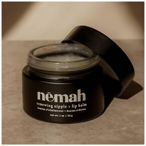 Nemah - Organic Nipple Balm, Nipple Cream Safe for Breastfeeding - 2-in-1 Nipple Butter & Lip Balm, Nursing Nipple Balm - Non-Greasy, Vegan, & Cruelty-Free - 1 oz.