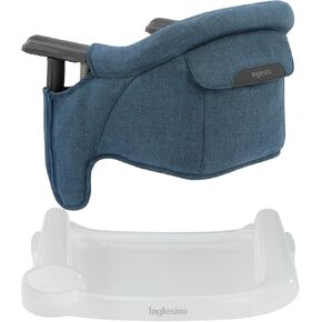 Inglesina Fast Table Chair - Slate Blue Melange + Fast Dining Tray - Portable High Chair for Baby Toddlers Infant, 6-36 Months - Fits Tables 0.8'' to 3.5'' - Collapsible Design - Carry Bag Included in Saudi Arabia
