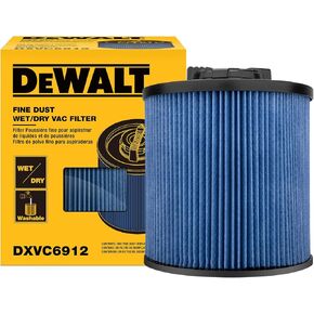 DEWALT Shop Vac Filters Replacement for Regular or STEALTHSONIC 6-16 Gallon Shop Vacuum Wet and Dry, High Efficiency Cartridge Filter, DXVC6912