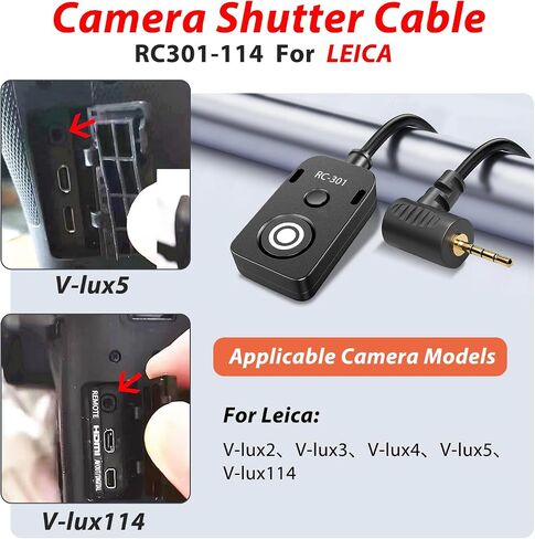 RC301-2.5mm 196.8 "Extended Cable Shutter Release Remote for Fujifilm and Canon Cameras EOS Rebel T8i T8 T7i t6 t6i t1i t2i t3 t3i t4i SL3 2000d 4000d R100 Fuji XT2/3/4/5 XH2S GFX100/S /50 /s in Saudi Arabia