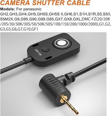 RC301-2.5mm 196.8 "Extended Cable Shutter Release Remote for Fujifilm and Canon Cameras EOS Rebel T8i T8 T7i t6 t6i t1i t2i t3 t3i t4i SL3 2000d 4000d R100 Fuji XT2/3/4/5 XH2S GFX100/S /50 /s in Saudi Arabia
