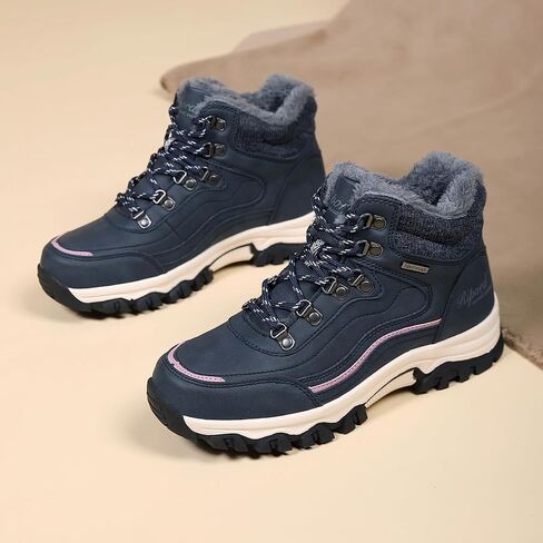 Womens Hiking Snow Boots Winter Boots Comfortable Warm Fur Shoes for Outdoor in Saudi Arabia