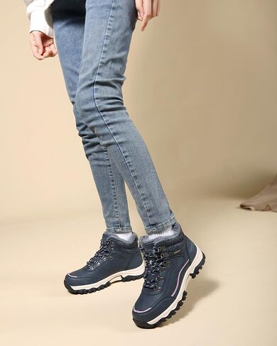 Womens Hiking Snow Boots Winter Boots Comfortable Warm Fur Shoes for Outdoor in Saudi Arabia