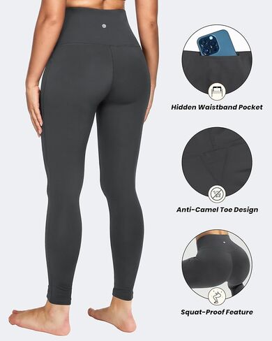 QUEENIEKE Workout Leggings for Women 26" - Ultra High Waisted Tummy Control Yoga Pants Butt Lifting Gym Training Tight in Kuwait