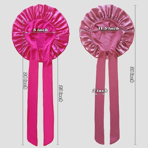 2 PCS Kids Bonnets for Girls, Silk Bonnet for Kids, Satin Bonnet for Sleeping, Baby Toddler Tie Bonnet Sleep Cap in Kuwait