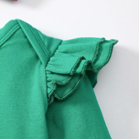 Newborn Baby Girl Christmas Outfit Long Sleeve Ribbed Romper Candy Pants Set Headband 3pcs Fall Winter Clothes in Saudi Arabia