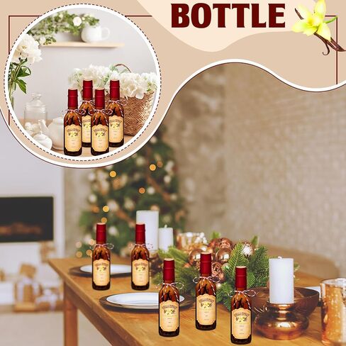 Tioncy 16 Pcs Vanilla Extract Bottles for Homemade Vanilla Jar Glass Bottle with Cap, Shrink Band, Sticker Syrup Gift Food Storage Canister for Bean Sauce Spice for Christmas in Saudi Arabia