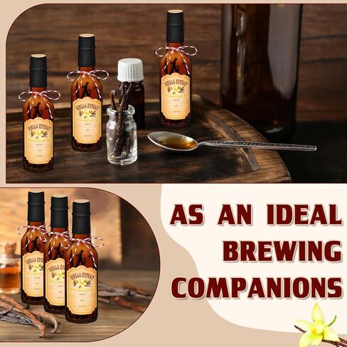 Tioncy 16 Pcs Vanilla Extract Bottles for Homemade Vanilla Jar Glass Bottle with Cap, Shrink Band, Sticker Syrup Gift Food Storage Canister for Bean Sauce Spice for Christmas in Saudi Arabia