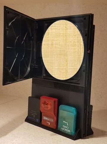 قاعدة رأسية مع حامل بطاقة ذاكرة متوافقة مع وحدة تحكم Sony PlayStation PS2 Slim - موفرة للمساحة، ملحق مناسب لإعداد الألعاب وتنظيم حفظ الألعاب in Saudi Arabia