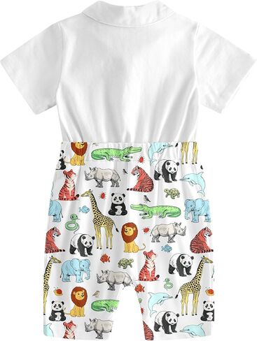 BFUSTYLE Baby Boy Romper 2 in 1 Outfits 0-24 Months Short Sleeve Bodysuit with Bowtie in Saudi Arabia