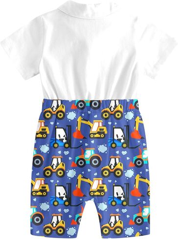 BFUSTYLE Baby Boy Romper 2 in 1 Outfits 0-24 Months Short Sleeve Bodysuit with Bowtie in Saudi Arabia