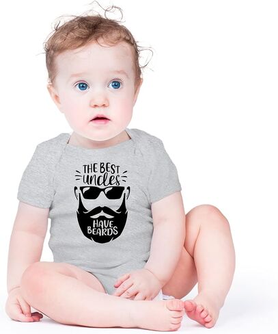AW Fashions The Best Uncles Have Beards Bodysuit Funny Baby Girl Outfit Cool Infant Boy Newborn Romper in Kuwait
