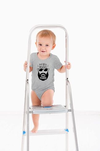 AW Fashions The Best Uncles Have Beards Bodysuit Funny Baby Girl Outfit Cool Infant Boy Newborn Romper in Kuwait