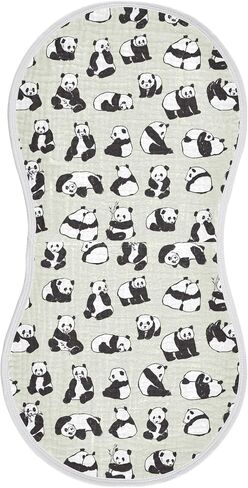 Panda Muslin Baby Burp Cloths - Super Absorbent and Soft Burping Rags - Cotton Burp Clothes Set for Boys and Girls, 2 Pack in Saudi Arabia