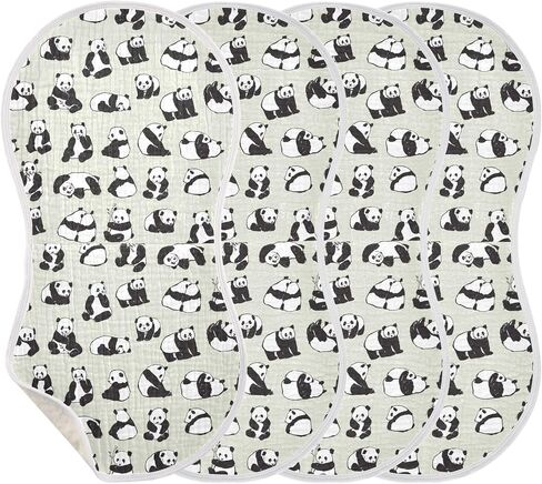 Panda Muslin Baby Burp Cloths - Super Absorbent and Soft Burping Rags - Cotton Burp Clothes Set for Boys and Girls, 2 Pack in Saudi Arabia
