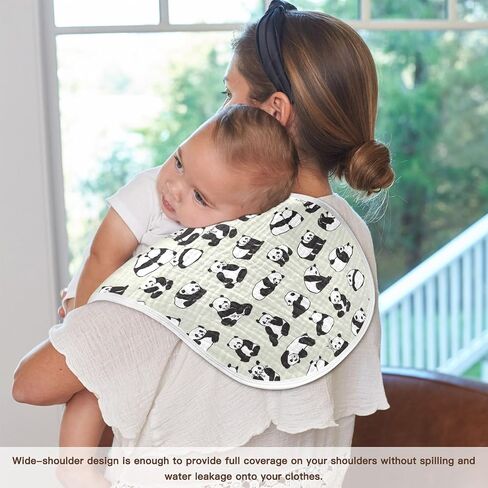Panda Muslin Baby Burp Cloths - Super Absorbent and Soft Burping Rags - Cotton Burp Clothes Set for Boys and Girls, 2 Pack in Saudi Arabia