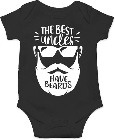 AW Fashions The Best Uncles Have Beards Bodysuit Funny Baby Girl Outfit Cool Infant Boy Newborn Romper in Kuwait