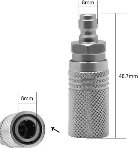 Paintball PCP 8mm Male Quick-Disconnect Plug Adapter with 8mm Female Quick-Disconnect Coupling Adapter Stainless Steel Coupler HPA CO2 Air Tank Refill Connector in Saudi Arabia