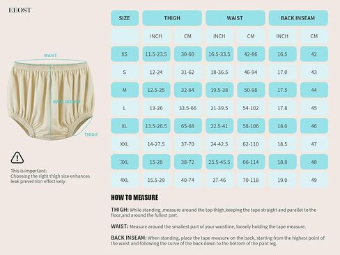 Adult Cloth Diaper Cover for Incontinence Silent Leak-Protection Underwear Plastic Pants Alternatives -Waterproof,Durable, Lightweight (Beige, 3XL) in Saudi Arabia