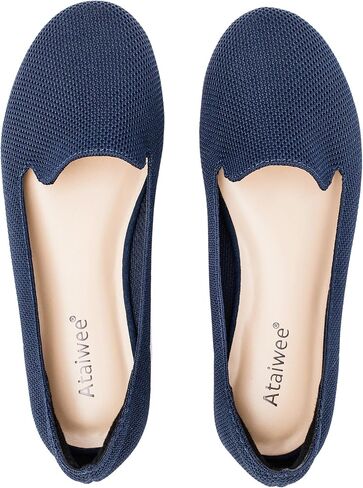 Ataiwee Women's Wide Width Flat Shoes, Fashion Comfortable Plus Size Cute Round Toe Slip on Loafer Shoes. in Saudi Arabia