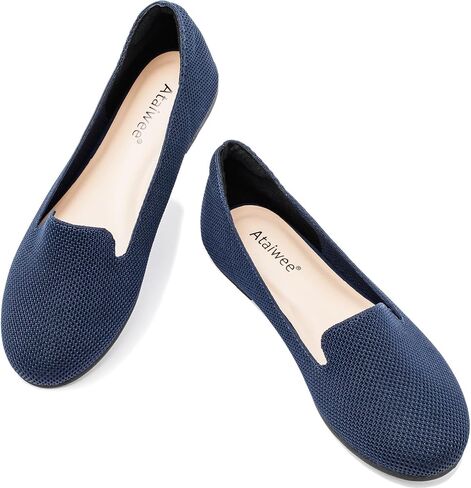 Ataiwee Women's Wide Width Flat Shoes, Fashion Comfortable Plus Size Cute Round Toe Slip on Loafer Shoes. in Saudi Arabia