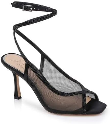 حذاء Jewel Badgley Mischka Tamera بكعب مفتوح عند الأصابع مع حزام ملفوف in Kuwait