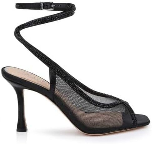 حذاء Jewel Badgley Mischka Tamera بكعب مفتوح عند الأصابع مع حزام ملفوف in Kuwait