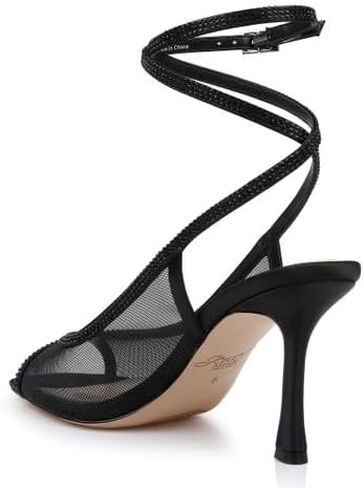 حذاء Jewel Badgley Mischka Tamera بكعب مفتوح عند الأصابع مع حزام ملفوف in Kuwait