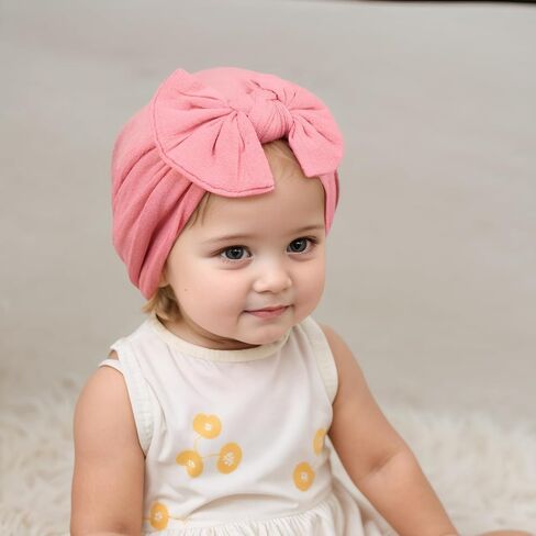 Super Stretchy Nylon Baby Girl Headbands with Big Bows Soft Elastic Knot Head Wrap Hair Accessories for Newborn Infant Toddler Kids (Grey, Standard) in Kuwait