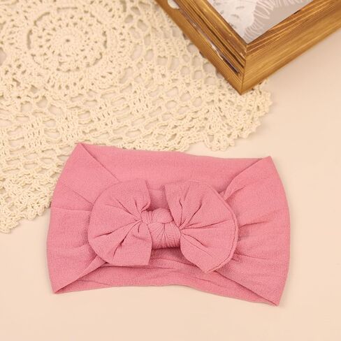 Super Stretchy Nylon Baby Girl Headbands with Big Bows Soft Elastic Knot Head Wrap Hair Accessories for Newborn Infant Toddler Kids (Grey, Standard) in Kuwait