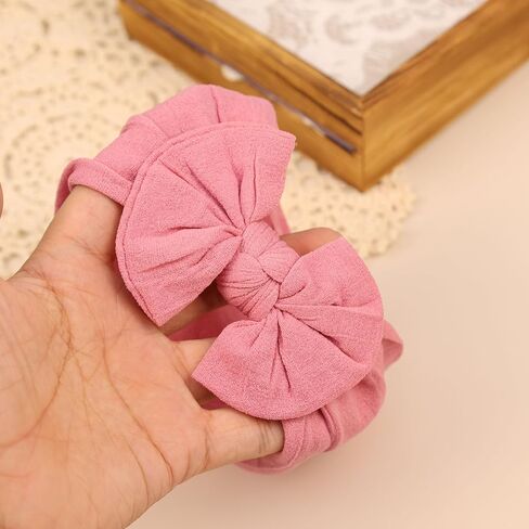 Super Stretchy Nylon Baby Girl Headbands with Big Bows Soft Elastic Knot Head Wrap Hair Accessories for Newborn Infant Toddler Kids (Grey, Standard) in Kuwait
