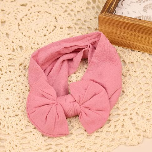 Super Stretchy Nylon Baby Girl Headbands with Big Bows Soft Elastic Knot Head Wrap Hair Accessories for Newborn Infant Toddler Kids (Grey, Standard) in Kuwait