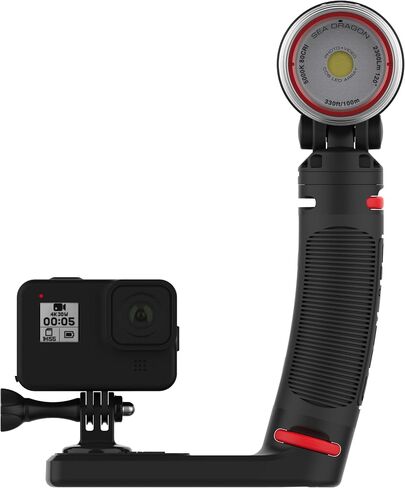 SeaLife Sea Dragon 2300F Underwater Photo-Video Light, Bright and Colorful Video and Photos, for Scuba and Snorkeling with Compact and Action Cameras (with Flex-Connect Grip and Tray) in Kuwait
