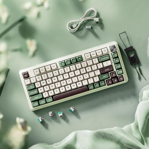 لوحة مفاتيح ميكانيكية Redragon 75％، لوحة مفاتيح ألعاب RGB لاسلكية مثبتة على حشية مع مقبض مستوى الصوت، ملف تعريف MDA، مفاتيح خطية مسبقة التشحيم، 81 مفتاحًا لوحة مفاتيح ثلاثية الأوضاع قابلة للتبديل السريع لأجهزة الكمبيوتر/الكمبيوتر اللوحي/Xbox/Ps4/5 in Saudi Arabia